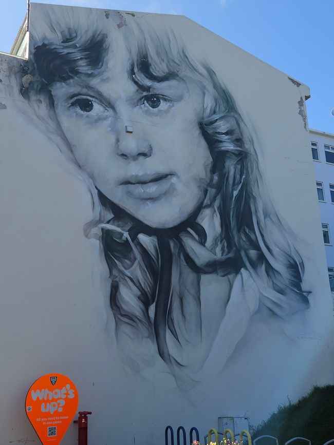 Wandbild in Akureyri 