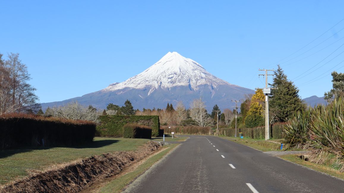 Erster Blick auf den Mount Taranaki