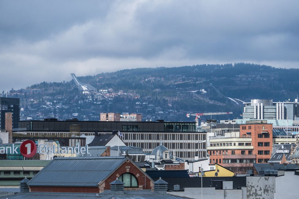 Bjørvika - Blick vom Dach der Oper - Holmenkollen