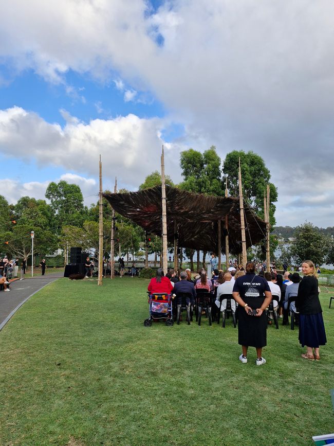 Aboriginal Zeremonie als Einstimmung auf den Australia Day