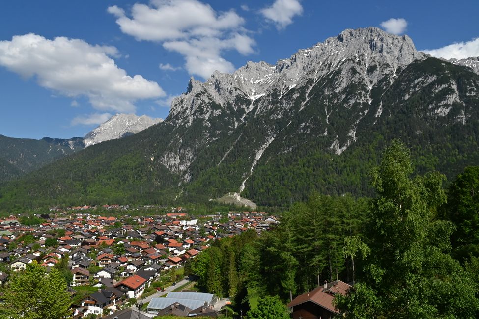 Blick aus dem Hotel in Mittenwald