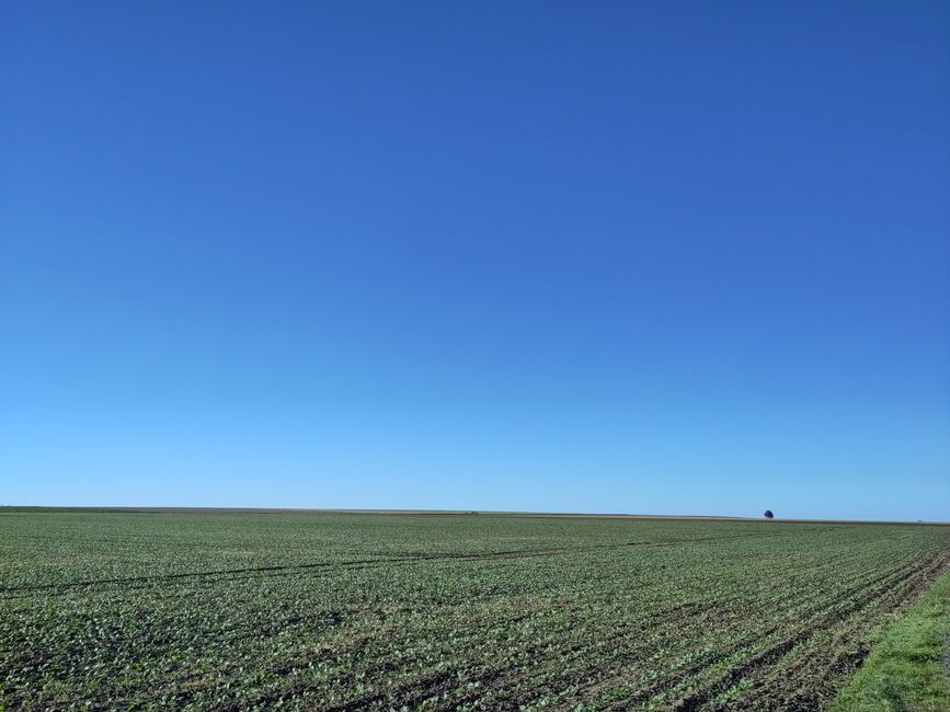 Weite - und Nichts am Horizont außer Himmel (und oft Windrädern...)