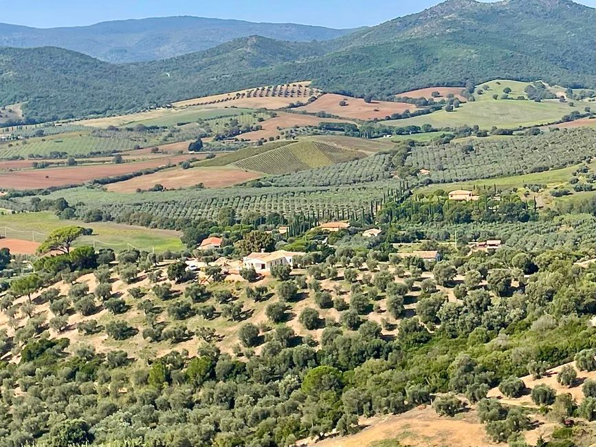 En route, il y avait des vues magnifiques sur le paysage vallonné toscan.