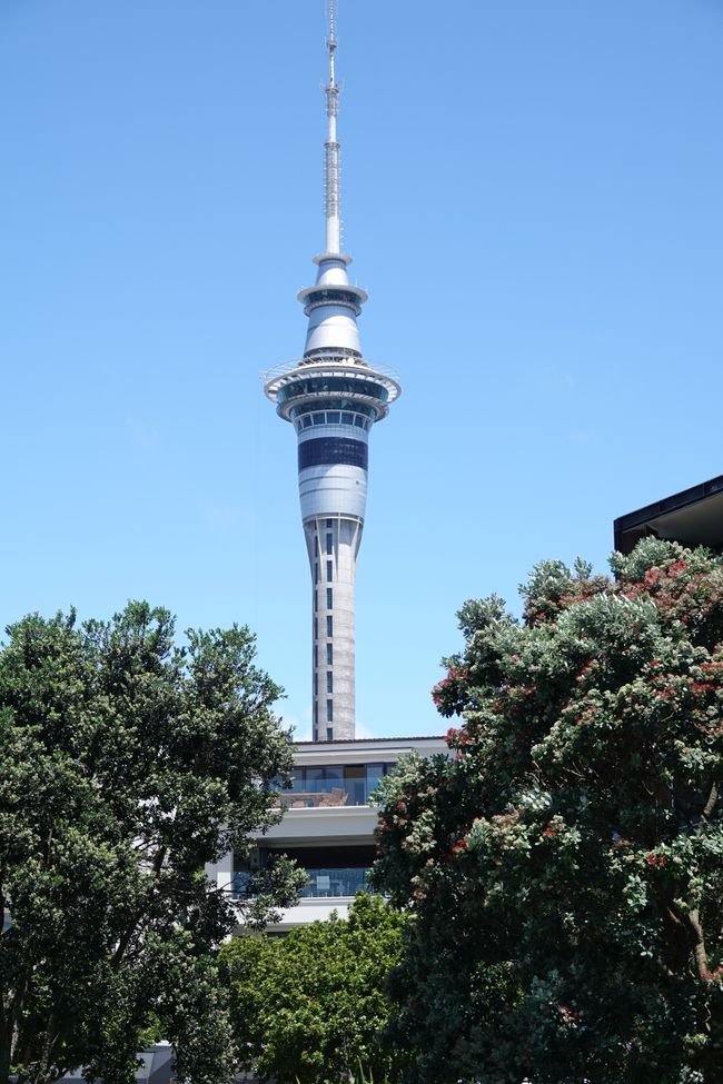 Rivage du port et skyline d'Auckland ....