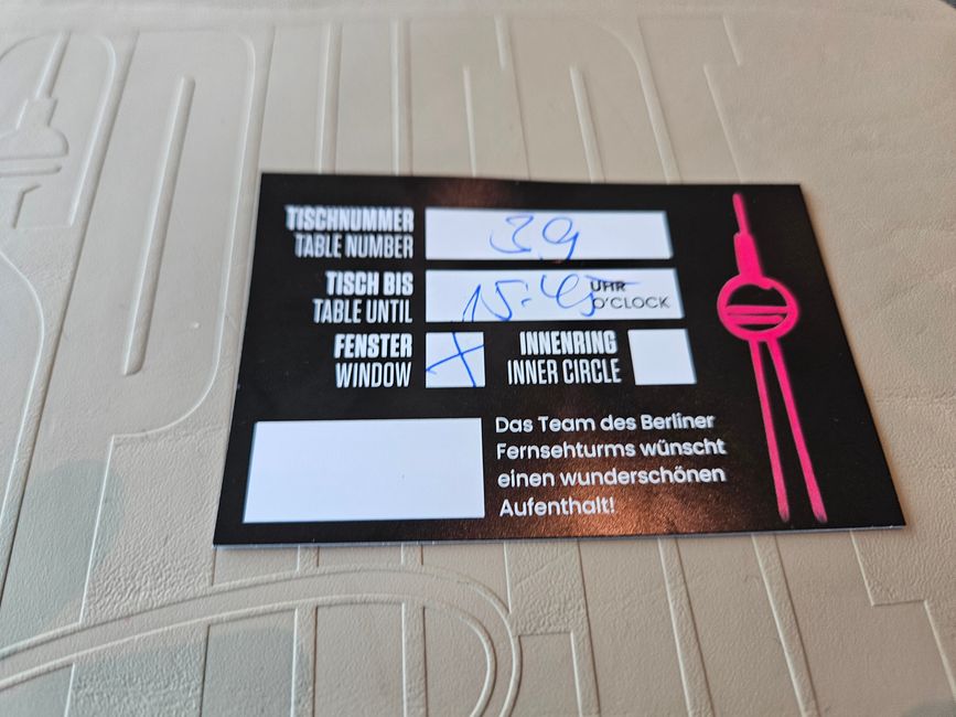 2025 - July - Berlin - Berlin TV Tower and Visit to 'Sphere' Rotating Restaurant by Tim Raue