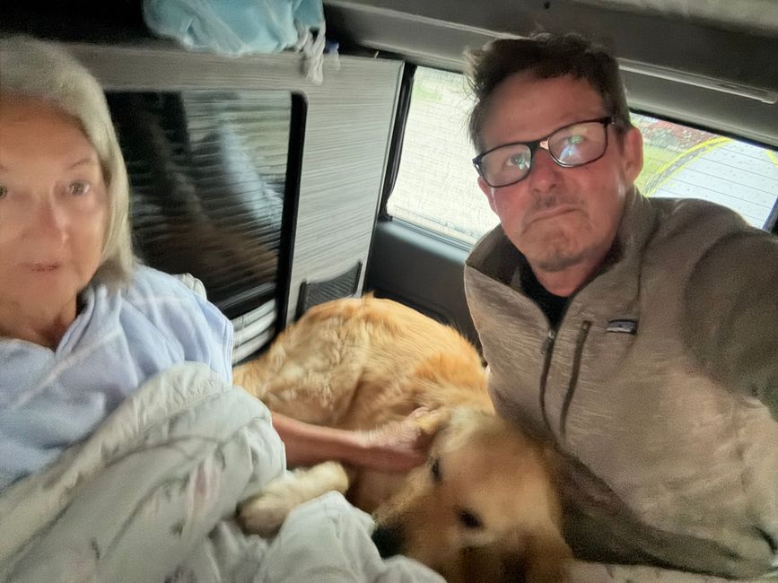 Morgens im Lieferwagen