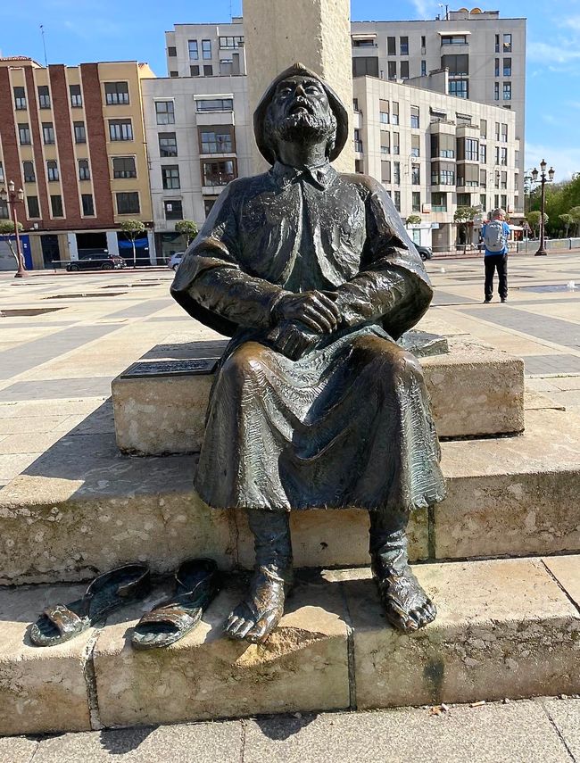 Der Pilger von Leon, eine Statue zu Ehren der Pilger auf dem Jakobsweg.