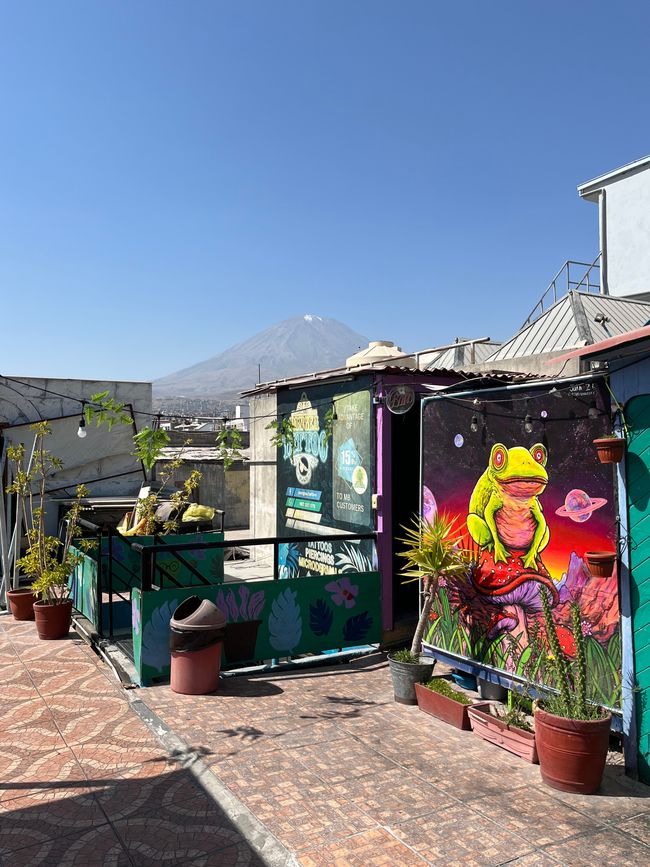 Auberge avec vue sur le volcan Misti