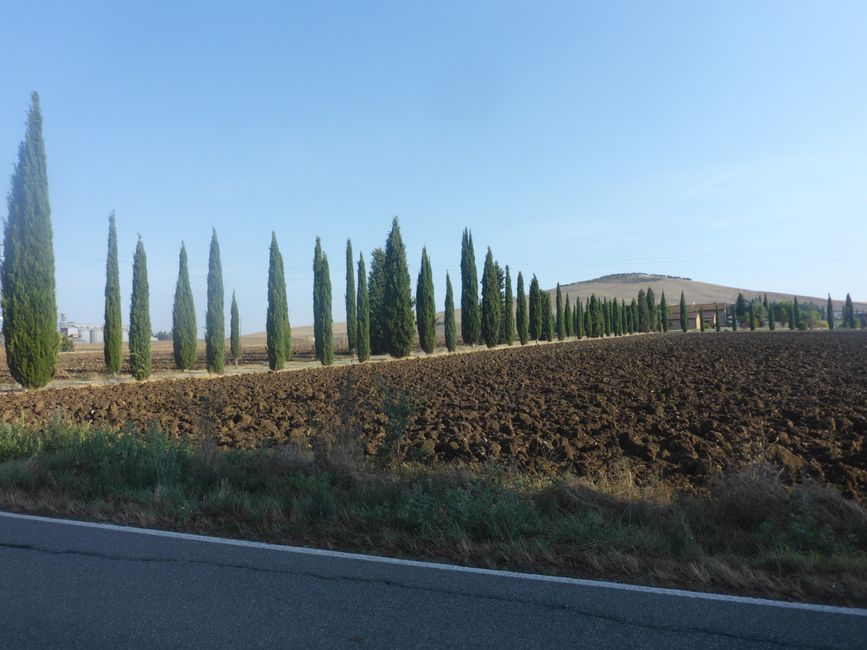 Erste Bergetappe nach Pienza 