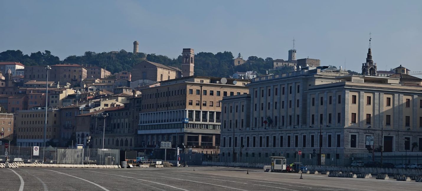 Ferry terminal with a view of Ancona