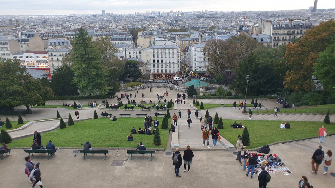 View from Montmartre over the city of Paris