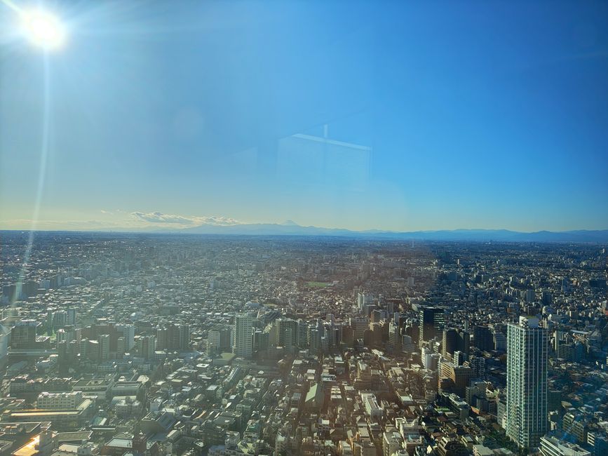 Tokios Skyline, inkl. Mount Fuji ganz klein am Horizont