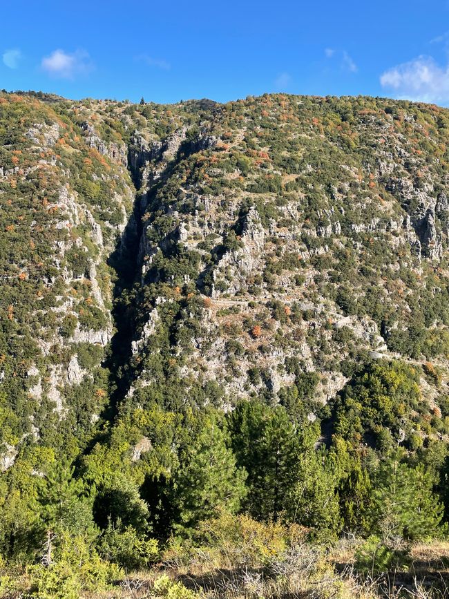 Blick von unserem Stellplatz auf die Vradeto-Steps