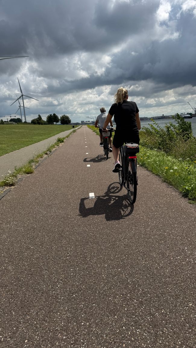 Rotterdam Radweg von Maassluis Stellplatz weg