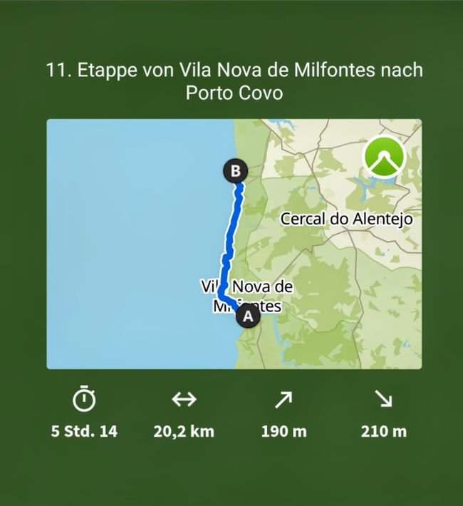 11. Étape de Villa Nova de Milfontes à Porto Covo