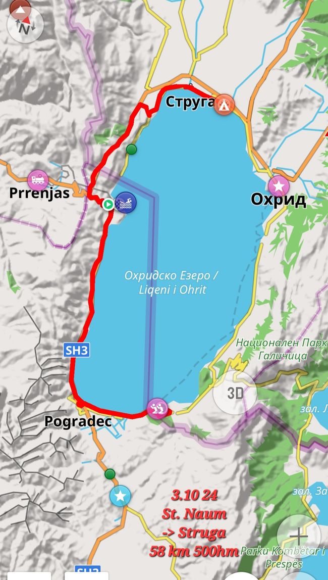 3.9.24 am Ohridsee von Süden nach Norden 