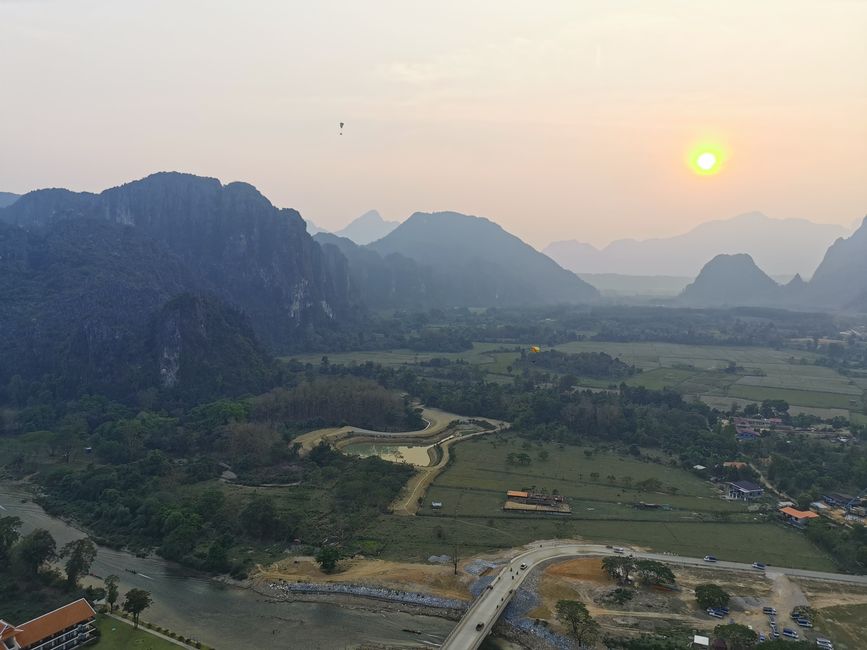 Continuing the journey to Vang Vieng - Hike to the Silver Cross Viewpoint and hot air balloon ride