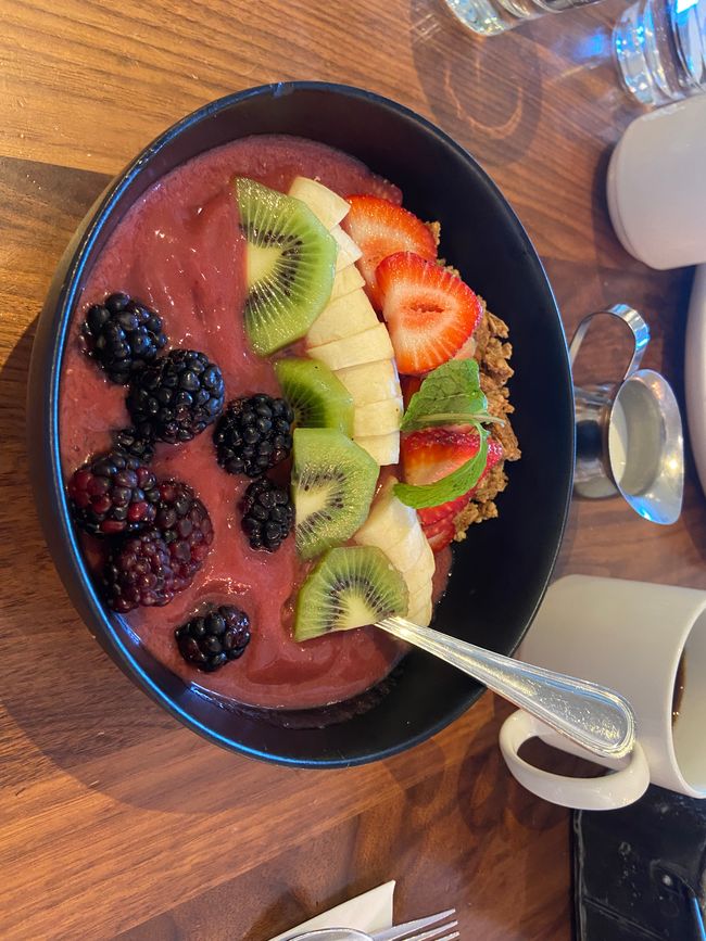 Tazón de muesli para el desayuno