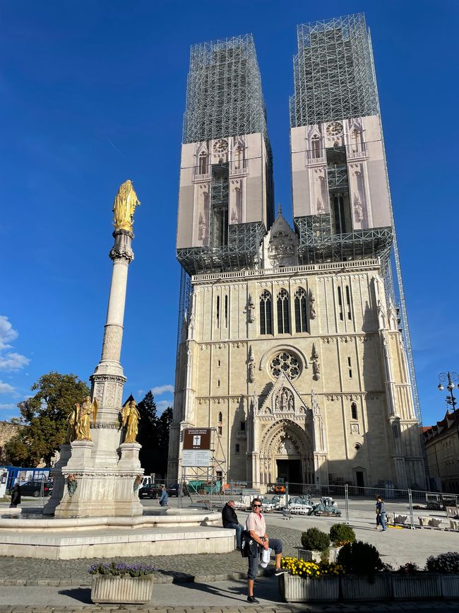 In front of the cathedral 