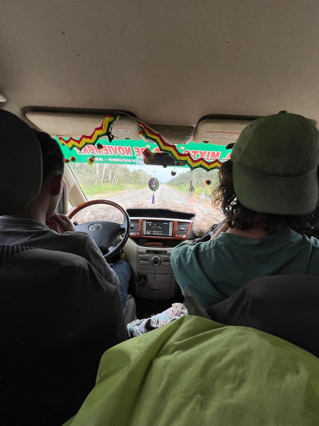 A 15-year-old safely drives us to the next blockade 